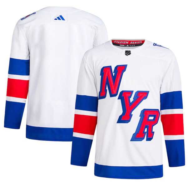 Mens New York Rangers Blank White 2024 Stadium Series Stitched Jersey Dzhi
